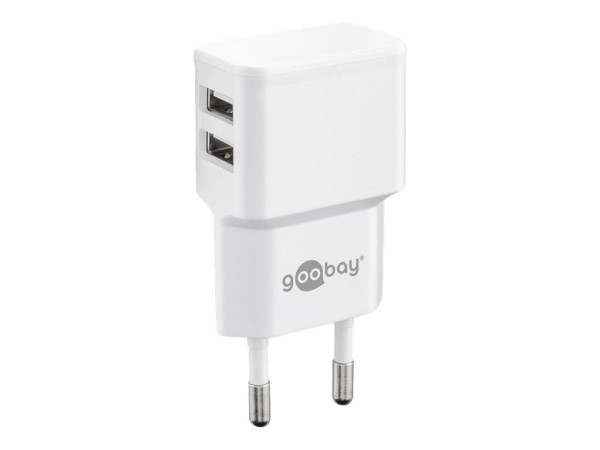 Netzgerät Goobay USB weiß 5VDC max. 2,4A 2xUSB-A