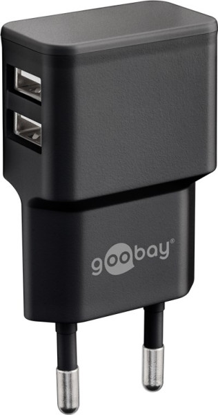 Netzgerät Goobay USB schwarz 5VDC max. 2,4A 2xUSB-A