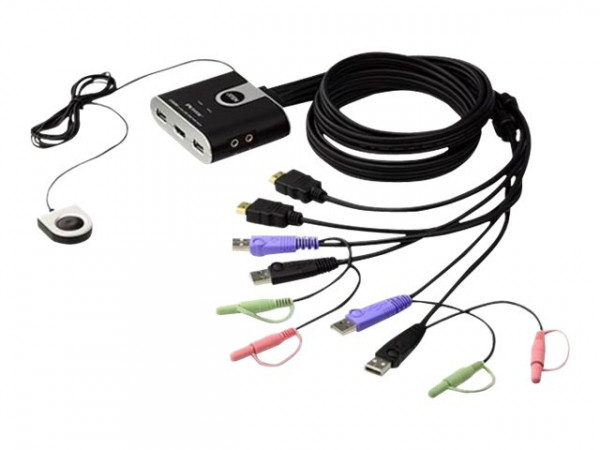 KVM-Umschalter ATEN CS692 2fach USB HDMI Audio