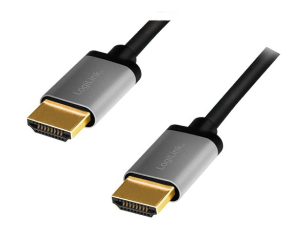 HDMI-Kabel LogiLink A-m/m 2,0m Premium Alu schwarz/grau
