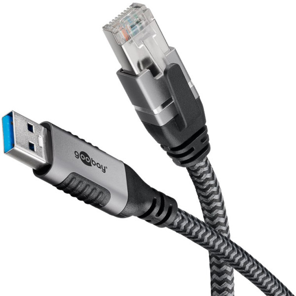 Netzwerkkabel Goobay USB3.1 Type-A auf RJ45 Cat6 3,0m