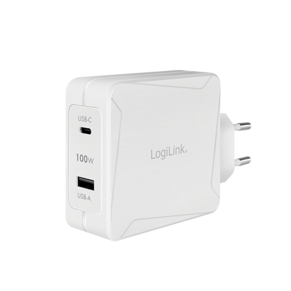 Netzgerät LogiLink USB-C/A weiß 5V-20VDC 100W PD GaN