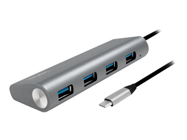 USB-Hub LogiLink USB Type-C 4-Port USB3.0 silber Metall