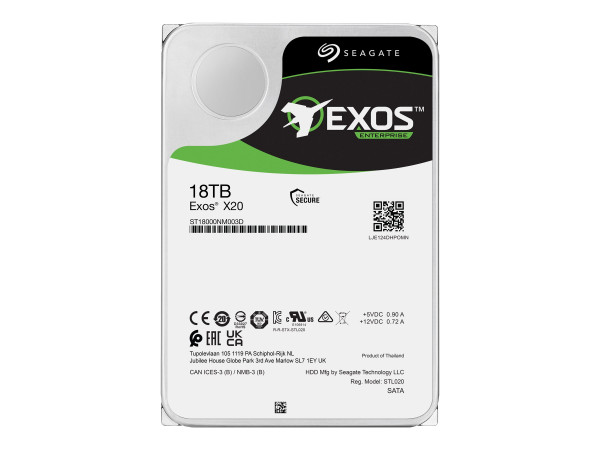 Festplatte Seagate Exos X20 Enterprise 3,5-Zoll SATA 18TB