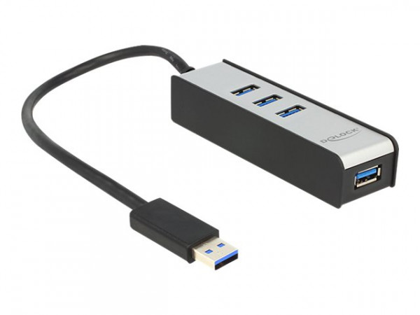 USB-Hub DeLock 4-Port USB3.0 schwarz/silber
