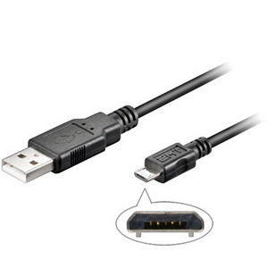 USB-Kabel LogiLink USB2.0 A-m/B-Micro-m 1,8m schwarz